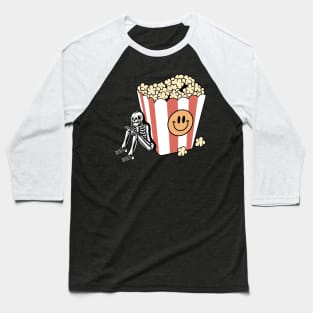 Skull and popcorn Baseball T-Shirt